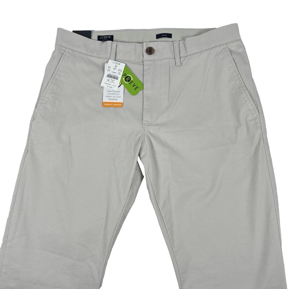 New Mens J. Crew Slim Fit Repreve Chino Pants Size 31x32 Flex Beige NWT (Read)